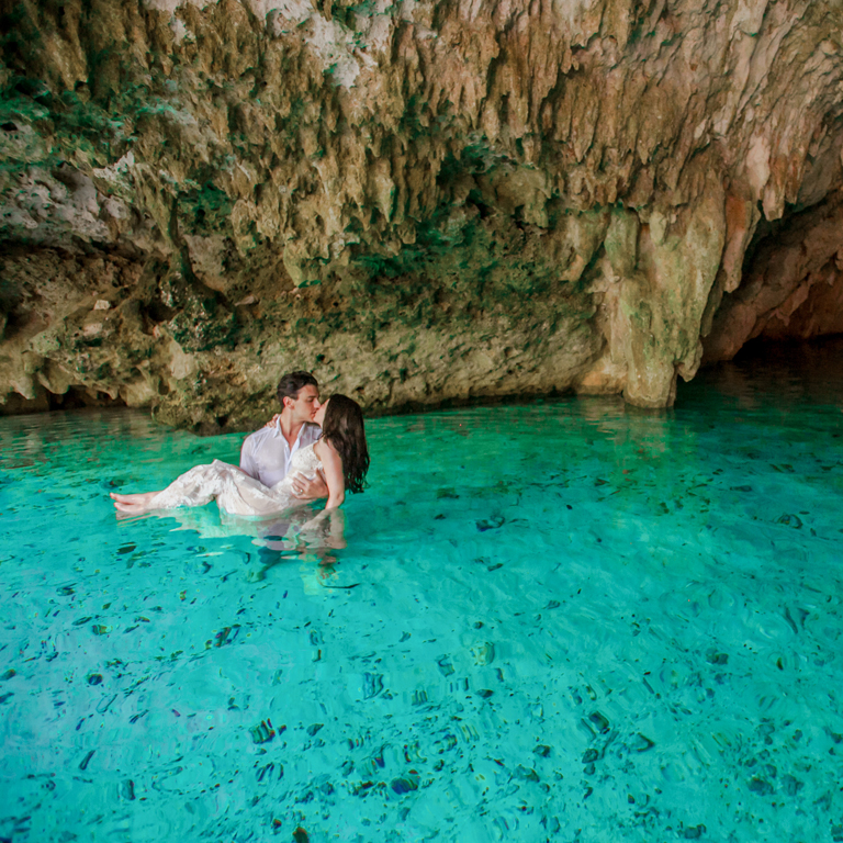 Trash the Dress Photo Shoot in a Cenote 